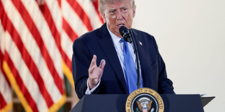 U.S. President Trump hosts a dinner in the Rose Garden at the White House in Washington