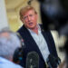 U.S. President Donald Trump speaks to members of the media after traveling to Ireland