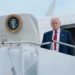 A viral video of Trump carefully climbing Air Force One stairs with safety instructions has sparked age and mobility discussions. (Photo by Anna Moneymaker/Getty Images)