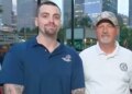 Stephen Siller Jr. (left) and Tunnel to Towers Foundation chairman and CEO Frank Siller (right) on