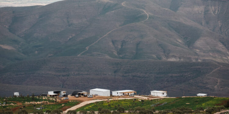A new Israeli settlement near the Palestinian village of Turmus Aya