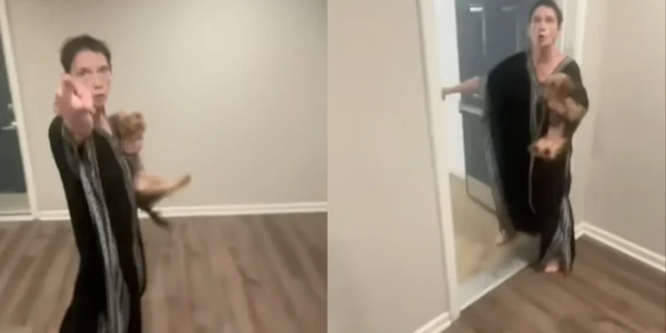 ‘Murder Me! Murder Me!’: Viral Video Shows White Woman Screaming at Neighbor's Black Boyfriend, Clutching Terrified Dog, Before Cops Get Involved