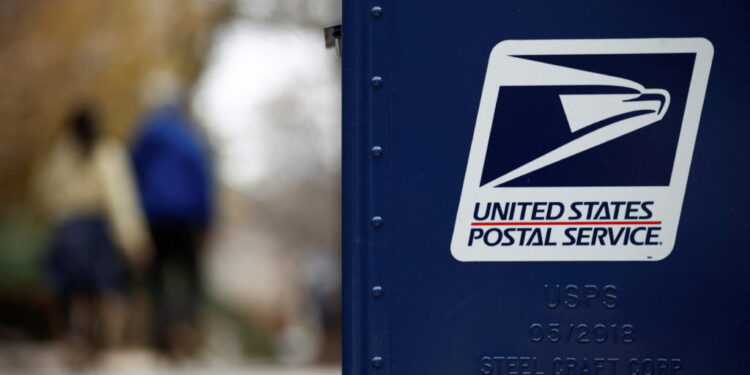 A United States Postal Service (USPS) collection box is pictured in Washington