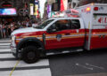 Scene of a shooting in Times Square, in New York City